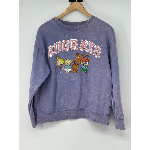 Nickelodeon Sweaters - Rugrats Graphic Pull Over Purple Distressed Seater Size‎ M Kidcore